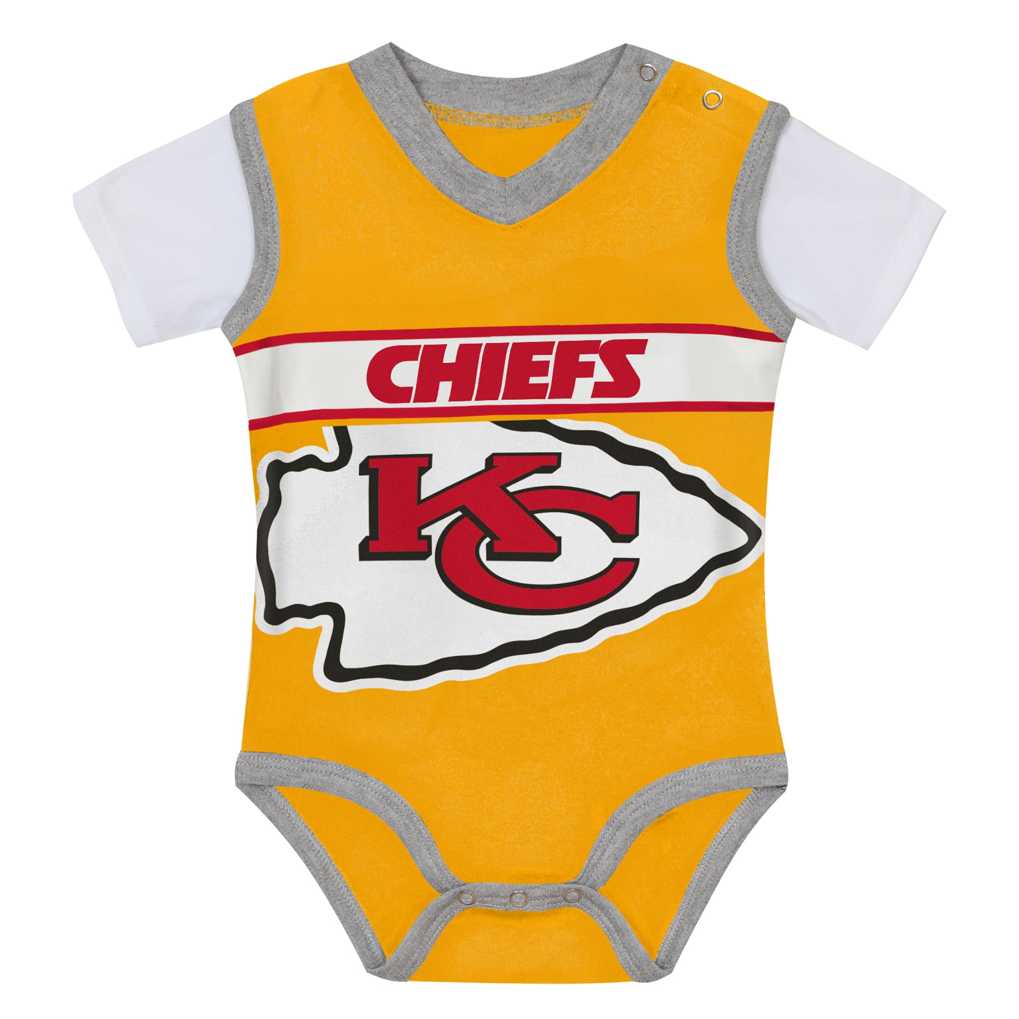 Ensemble body et pantalon deux pièces Outerstuff or/gris chiné Kansas City Chiefs pour bébé